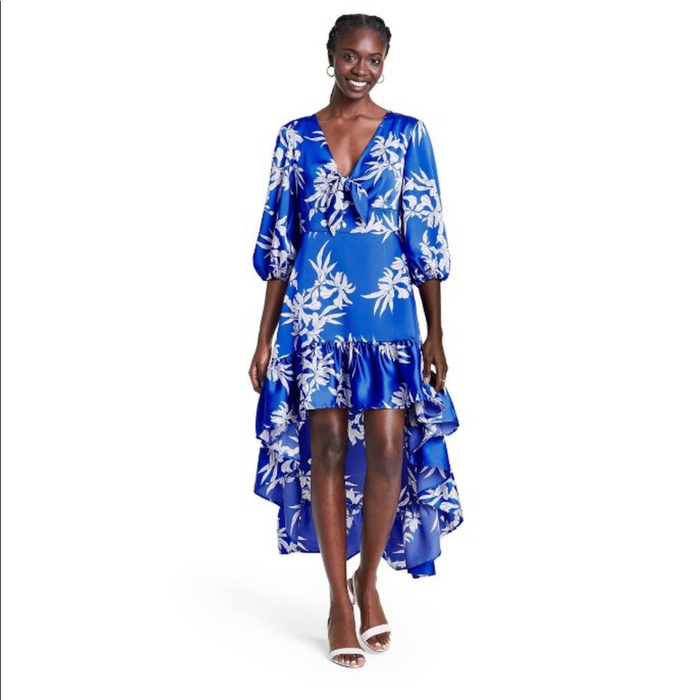 Blue Floral High-Low Dress - ALEXIS x Target Small
